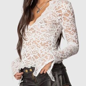 Edikted White Lace Bodysuit